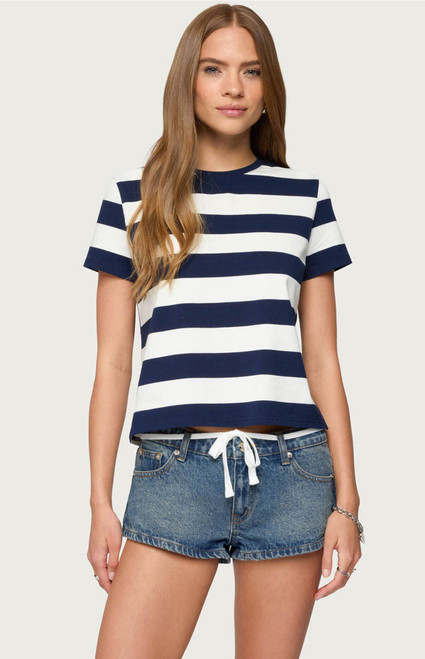Edikted Women's Valetta Oversized Striped T-Shirt - 0702609690169