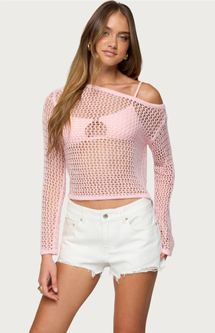 Edikted Women's Inara Off Shoulder Crochet Top - 0731609691058