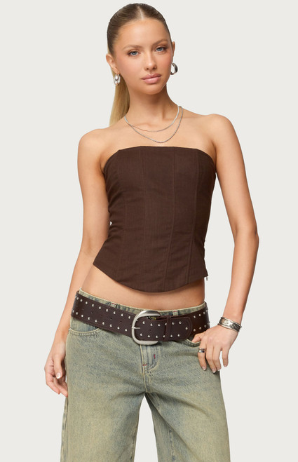 Edikted Women's Hadar Linen Look Corset - 0731609691076