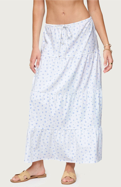 Edikted Women's Charley Floral Tiered Maxi Skirt - 0840609690465