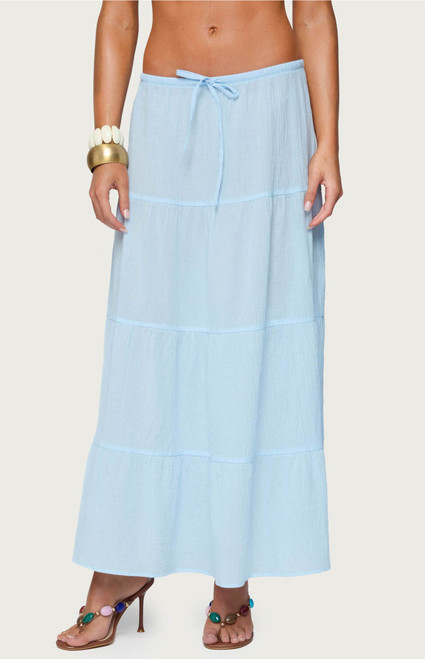 Edikted Women's Kaila Cotton Tiered Maxi Skirt - 0840609690466