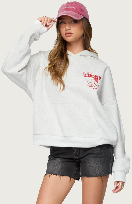 Edikted Women's Feeling Lucky Oversized Hoodie - 0751609690095