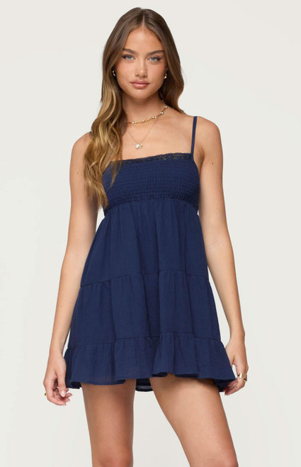 Edikted Women's Calley Scrunchy Tiered Mini Dress - 0870609690386