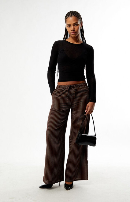 Daisy Street Women's Striped Neve Baggy Trousers - 0850600250014