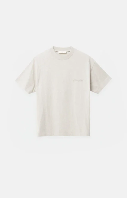 Fear of God ESSENTIALS Men's Kids Heather Oatmeal Classic Short Sleeve T-Shirt - 0785250500903