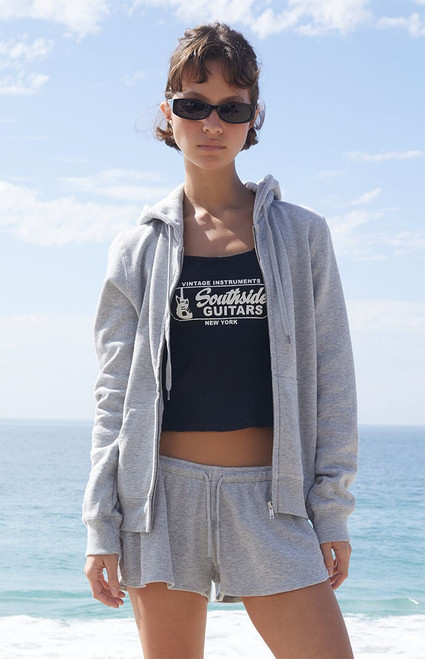 John Galt Women's Silver Zip Up Hoodie - 0793601600223