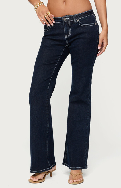 Edikted Women's Louis Contrast Low Rise Jeans - 0860609690198