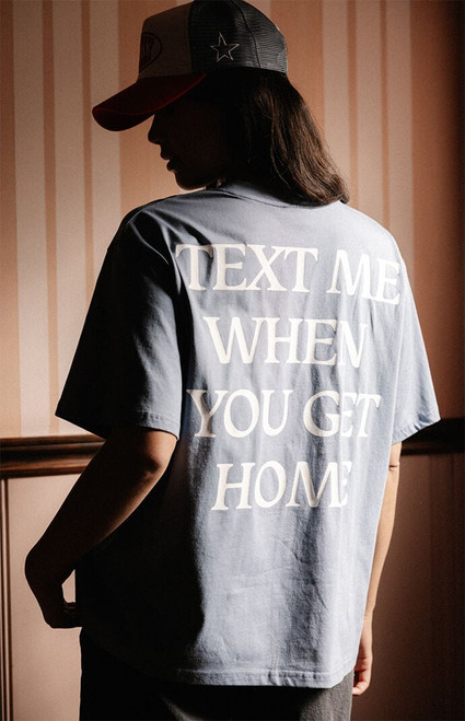 LONELY GHOST Women's Light Blue Text Me When You Get Home T-Shirt - 0702611060024