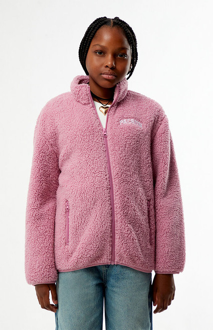 Pacsun Kids Kids Pink Sherpa Jacket - 0788484260171