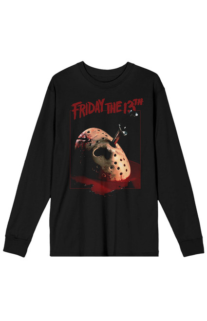 Men's Friday The 13th Mask And Knife Long Sleeve T-Shirt - 0103603580141