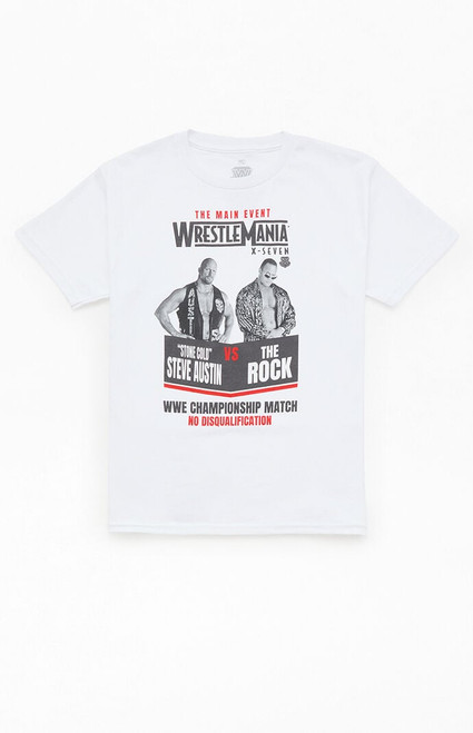 Ripple Junction Men's Kids Wrestlemania Stone Cold Steve Austin Vs. The Rock T-Shirt - 0781432810030