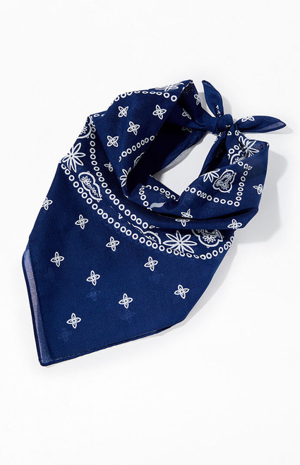 Hidden NY Men's Blue Logo Paisley Bandana - 0642603440183