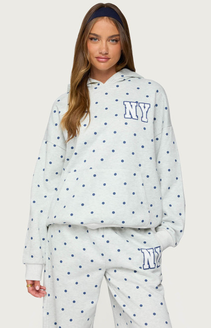 Edikted Women's NY Babe Polka Dot Hoodie - 0751609690114
