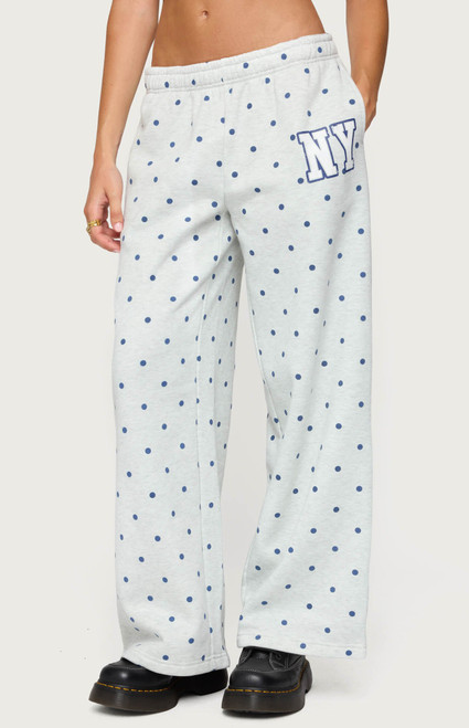 Edikted Women's NY Babe Polka Dot Sweatpants - 0850609690192