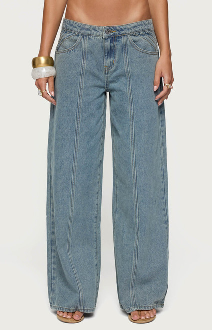 Edikted Women's Stitch & Pleat Low Rise Jeans - 0860609690202