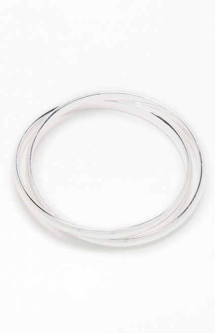 John Galt Women's Silver Layered Bangle Bracelet - 0679601600284