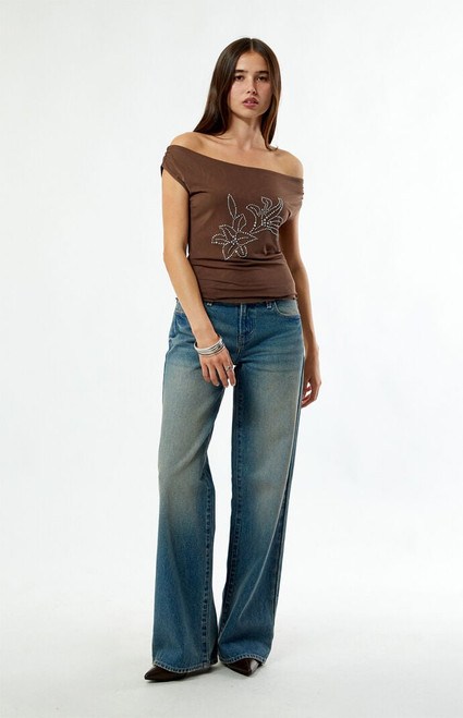 Pacsun Women's Casey Low Rise Baggy Jeans Light Indigo - 0860505850002