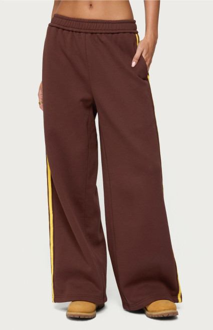 Edikted Women's Sorin Contrast Striped Wide Sweatpants - 0850609690209