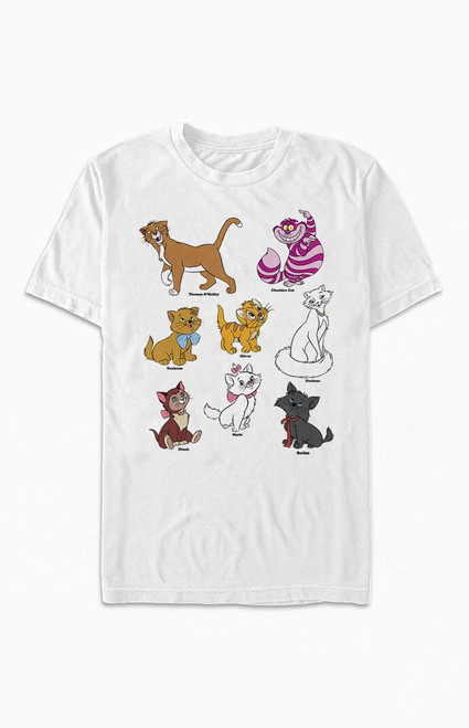 Men's Disney Cats Grid T-Shirt - 0097602190316