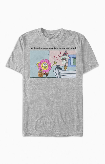 Women's SpongeBob Positivity Meme T-Shirt - 0702602190386