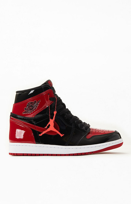 Air Jordan Men's 1 Retro High OG Patent Bred Shoes - 0550603440167
