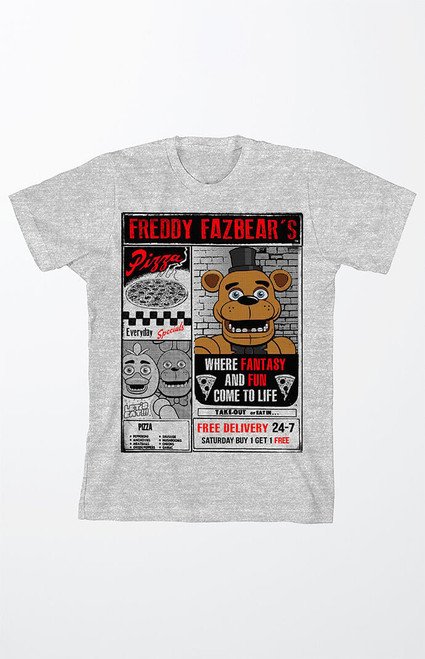Men's Kids Five Nights At Freddy's Fazbears T-Shirt - 0781603580039