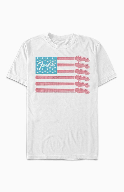 Women's Fender American Flag T-Shirt - 0702602190541