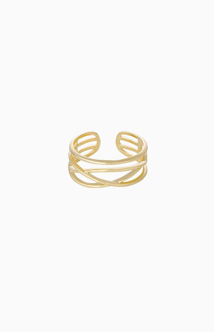 Ettika Women's Easy Twists Gold Ring - 0656603130206