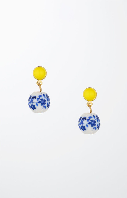 Ettika Women's Indigo Floral Drop Earrings - 0656603130265