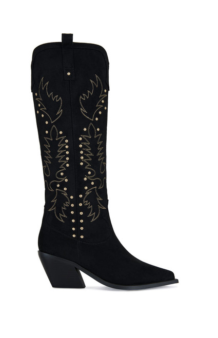 AZALEA WANG Women's Beckett Ella Black Western Boots - 0580611590064