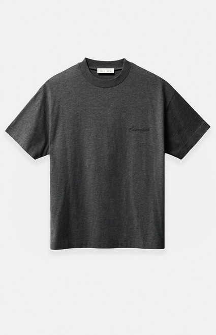 Fear of God ESSENTIALS Men's Charcoal Heather Classic Short Sleeve T-Shirt - 0125250500034431
