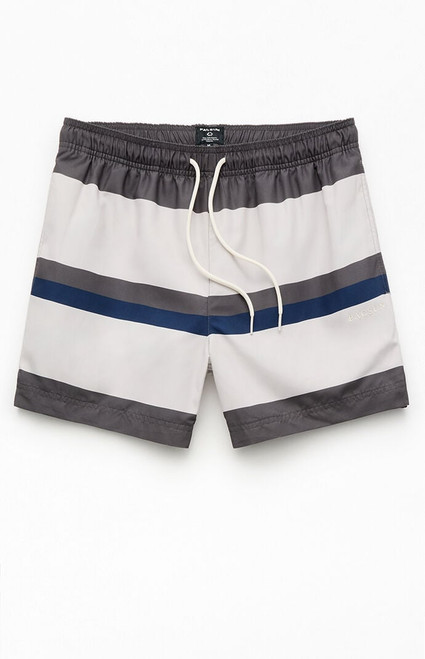 Pacsun Men's Pierre Striped Eco 4.5" Swim Trunks - 0150603490260