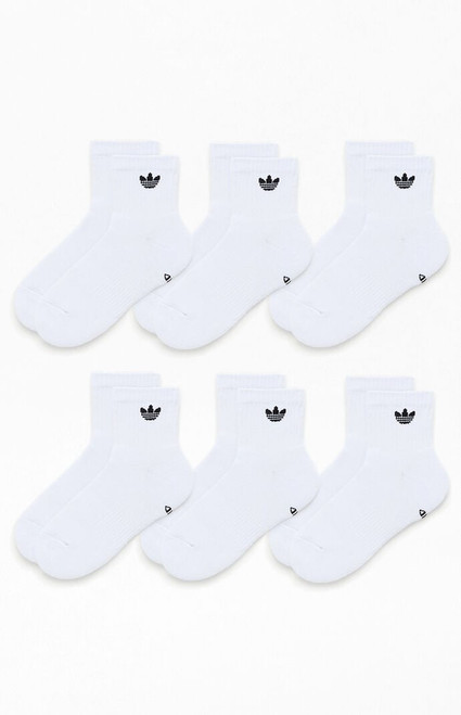 adidas Women's 6 Pack Originals Trefoil Quarter Socks - 0673505030015