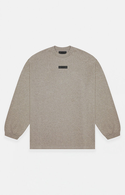 Fear of God ESSENTIALS Men's Heather Grey Long Sleeve T-Shirt - 0125250500091367