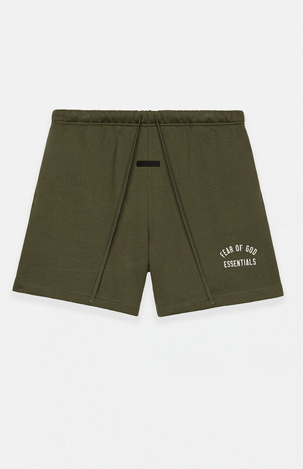 Fear of God ESSENTIALS Men's Military Fleece Soccer Sweat Shorts - 0160250500341076