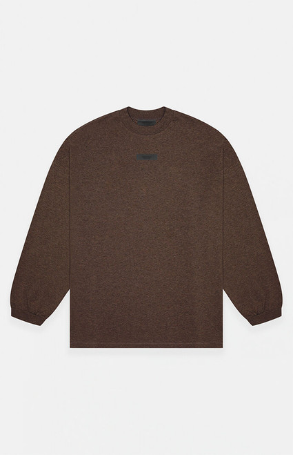 Fear of God ESSENTIALS Men's Heather Wood Long Sleeve T-Shirt - 0125250500092353