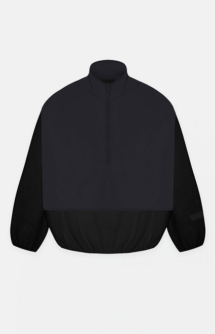 Fear of God ESSENTIALS Men's Black Nylon Fleece Mock Neck Sweatshirt - 0202250500199001