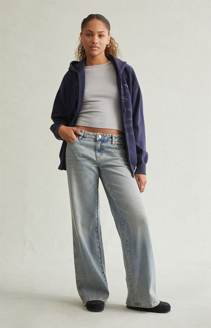 Pacsun Women's Casey Low Rise Baggy Jeans Medium Indigo Tint - 0860454210283
