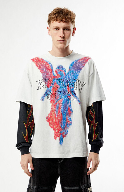 EXILE NYC Men's Divine Signal 2fer Long Sleeve T-Shirt - 0103522800005
