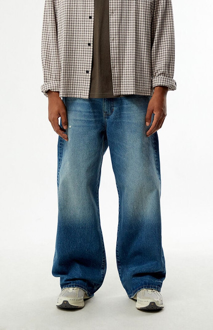 Pacsun Men's Blake Extreme Baggy Jeans Ripped Medium Blue - 0131454210208