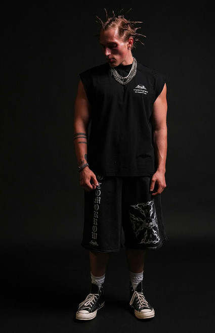 No Tomorrow Men's x Civil Active Iron Skull Sweat Shorts - 0141460120010