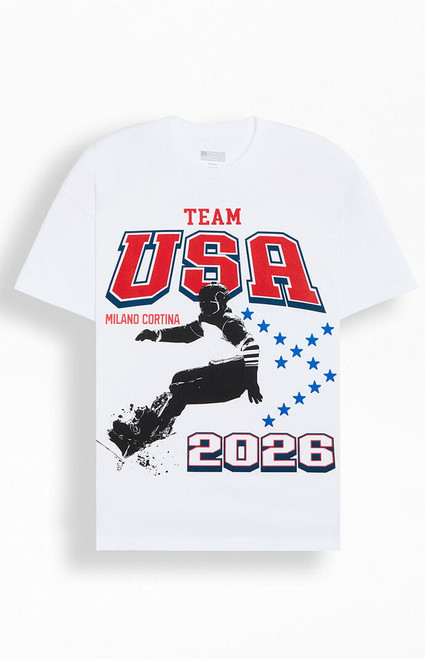 Olympics Men's Milano Cortina Team USA Snowboarding Stars T-Shirt - 0097512940042