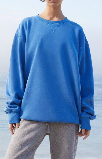 John Galt Women's Electric Blue Erica Oversized Crew Neck Sweatshirt - 0793601600218