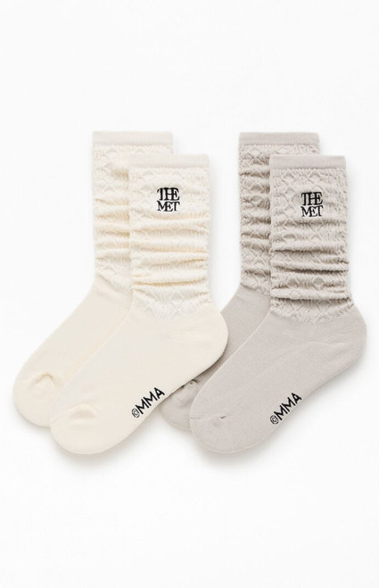 The Met Men's x Pacsun 2 Pack Cable Knit Crew Socks - 0634603260015