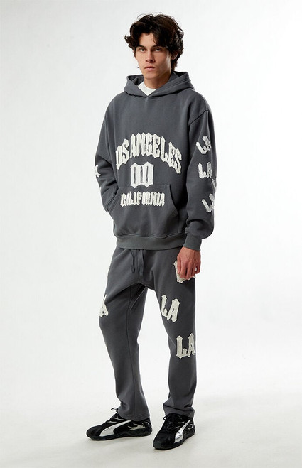 Pacsun Men's LA Applique Fleece Straight Leg Sweatpants - 0133522800009