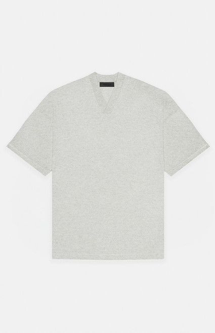 Fear of God ESSENTIALS Men's Light Heather Grey V-Neck T-Shirt - 0125250500422127