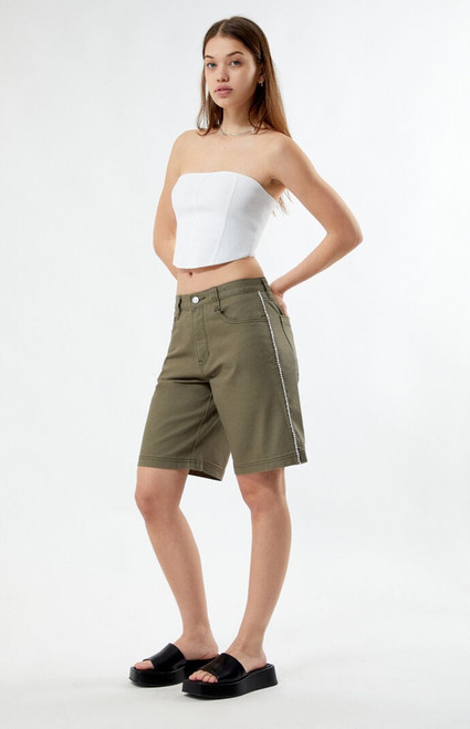 Pacsun Women's Rhinestone Low Rise Skater Jorts - 0821604890030