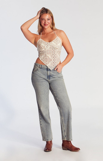 Pacsun Women's Jordyn Low Rise Straight Leg Jeans Medium Indigo - 0860454210314