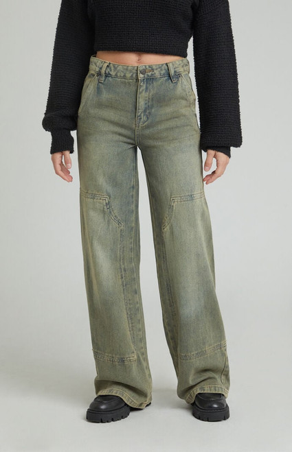 Pacsun Women's Jessie High Waisted Baggy Carpenter Pants - 0850604890146