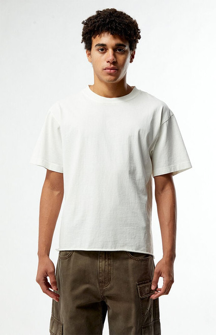 Pacsun Men's White Premium Cropped T-Shirt - 0120522800664